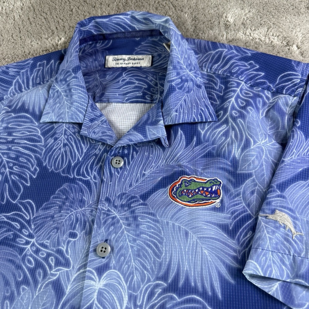 Tommy Bahama Mens S Blue Florida Gators Camp Shirt Bahama Coast Tropical UPF - Picture 5 of 9